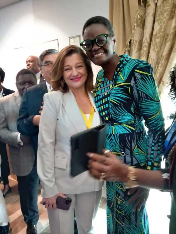 avgerinopoulou with the new president of ipu Tulia Ackson of the United Republic of Tanzania
