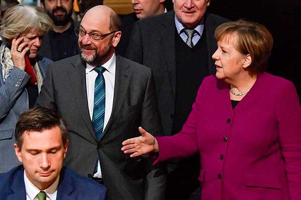 Γερμανία: Συμφωνία Μέρκελ - Σουλτς για κυβέρνηση μεγάλου συνασπισμού